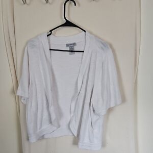 Catherines White Open-Front Cardigan